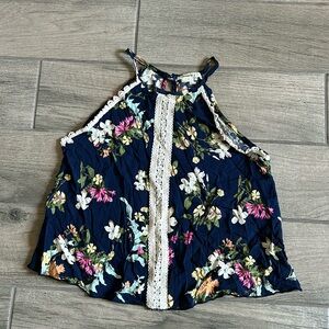 January 7 floral and crochet trim tank top